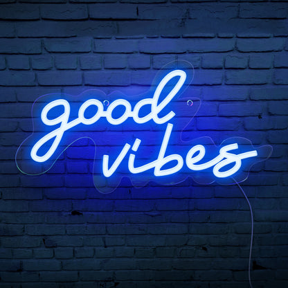 Good Vibes Blue Neon Sign