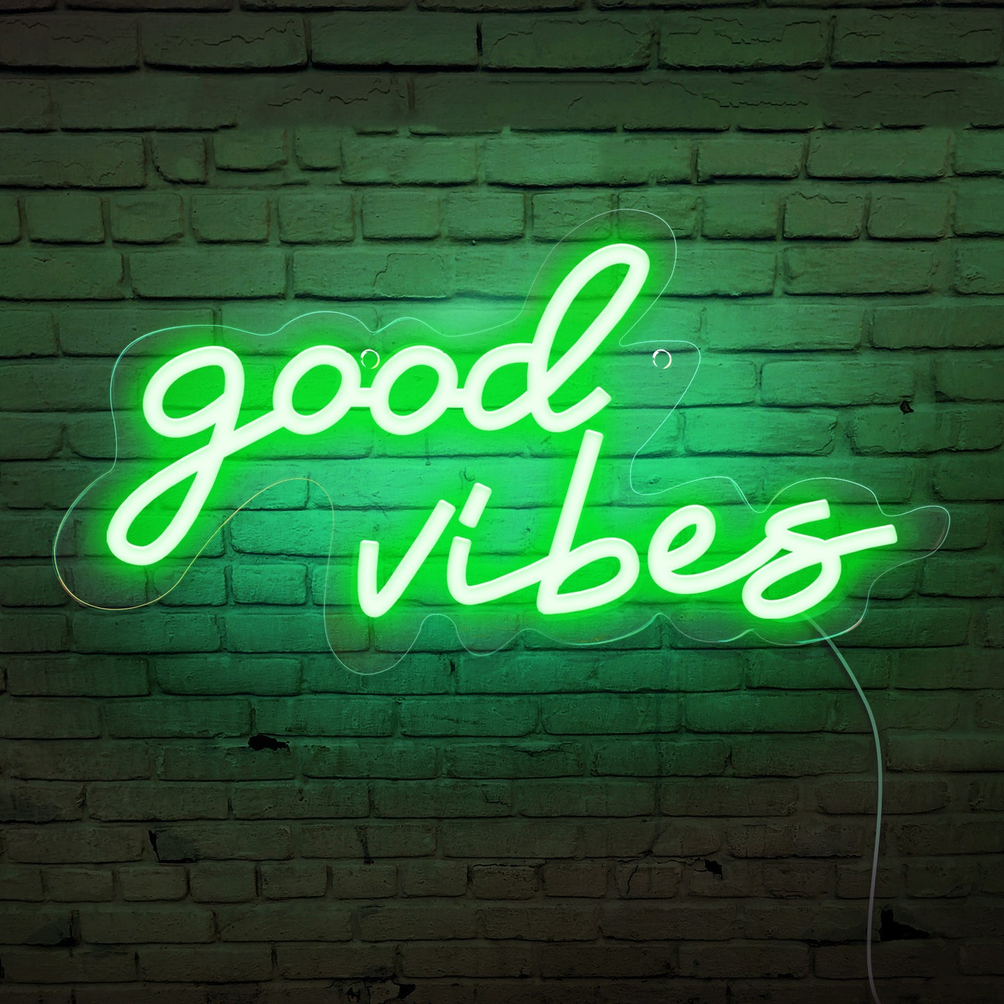 Good Vibes Green Neon Sign