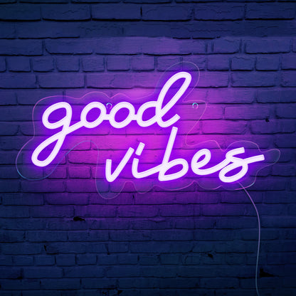 Good Vibes Purple Neon Sign