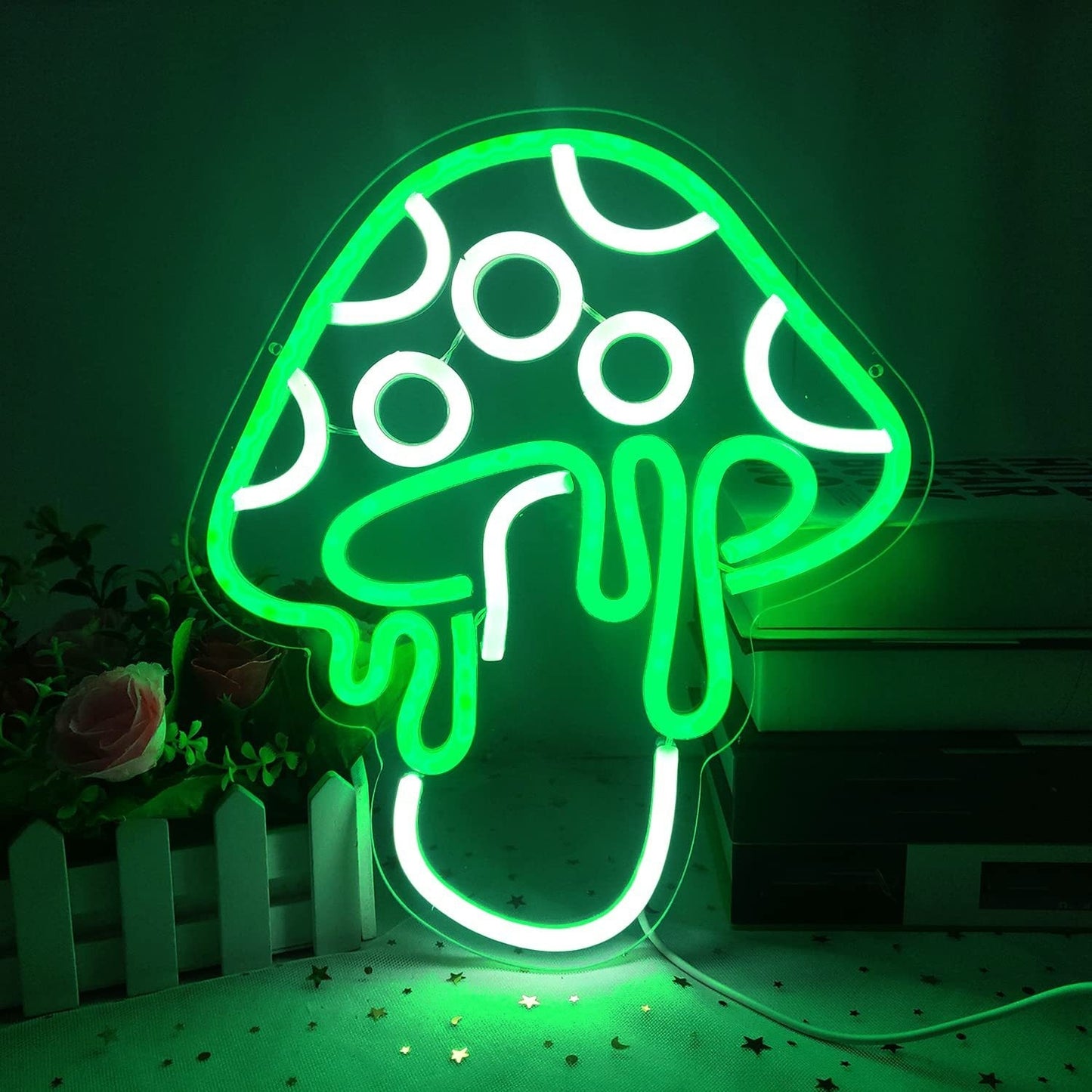 Green Mushroom Acrylic Neon Sign