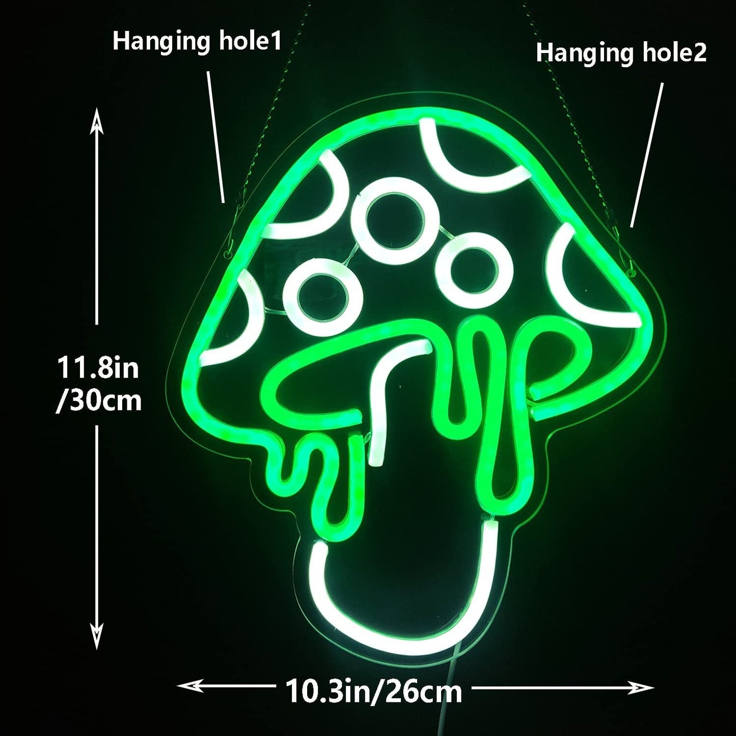 Green Mushroom Acrylic Neon Sign