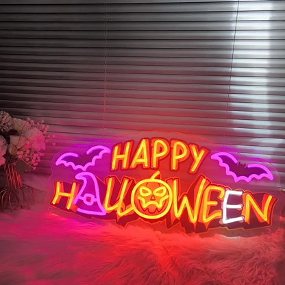 Happy Halloween Neon Sign Custom Wall Decor