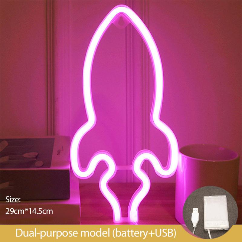 Led Rocket Neon Signs Lights