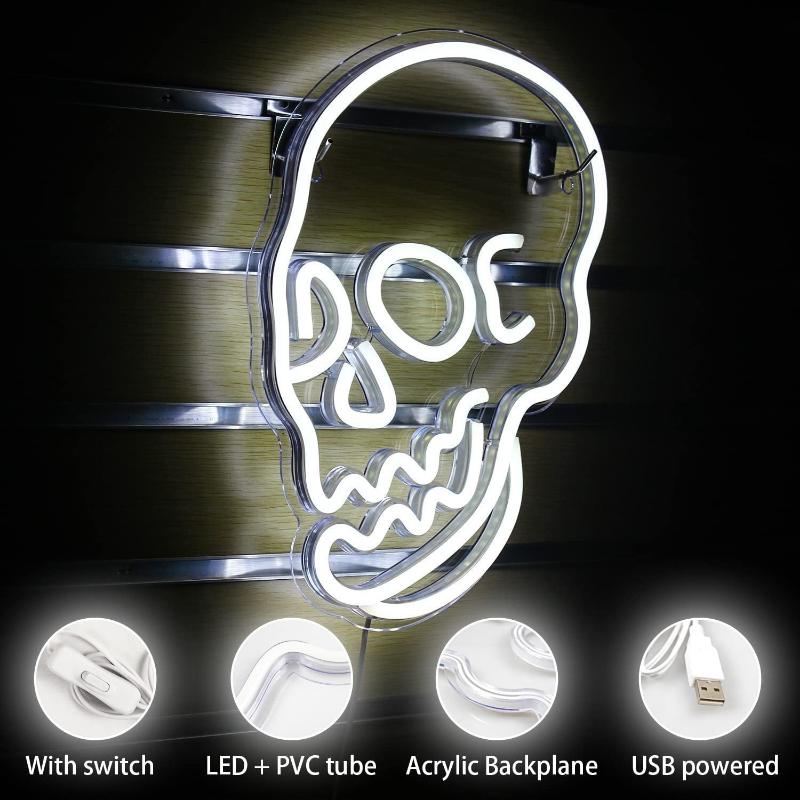 Led Skull Neon Sign Light