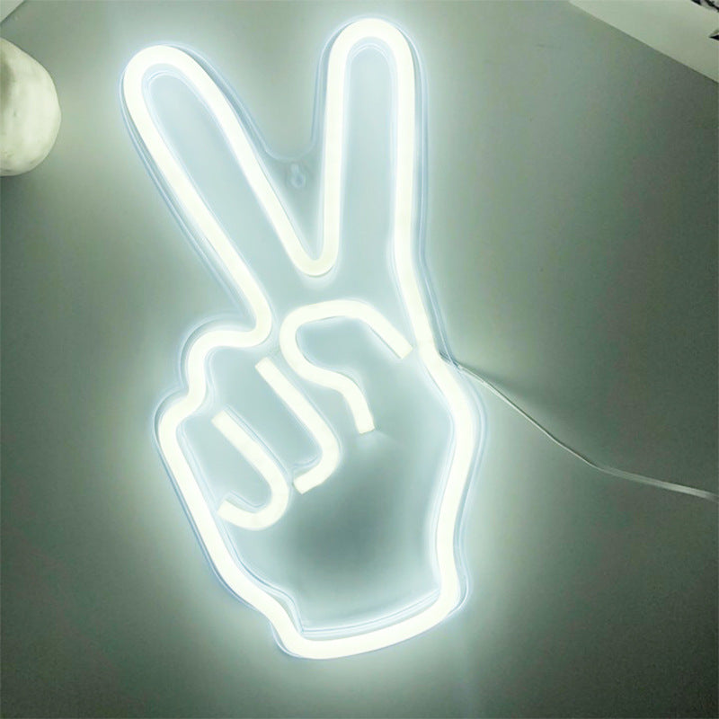 Peace Fingers LED Neon