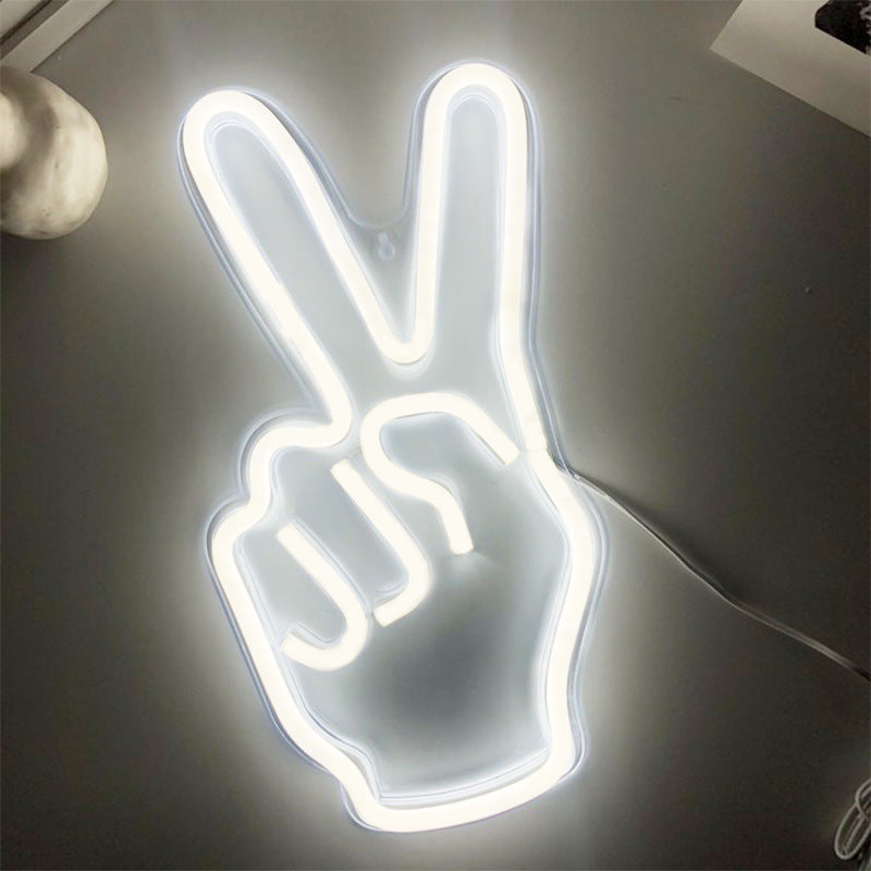 Peace Fingers LED Neon Sign Lights