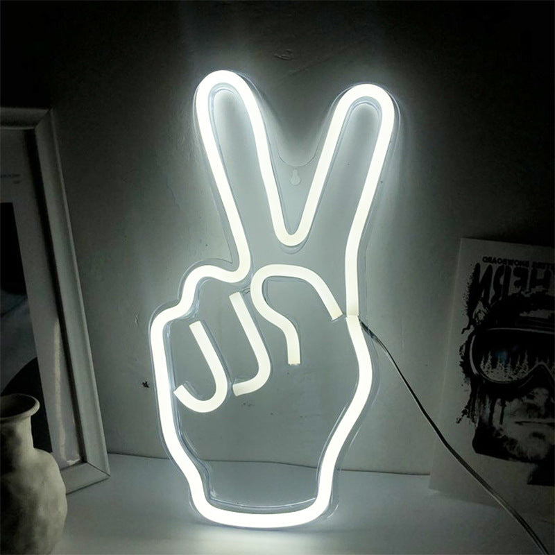 Peace Fingers LED Neon Sign