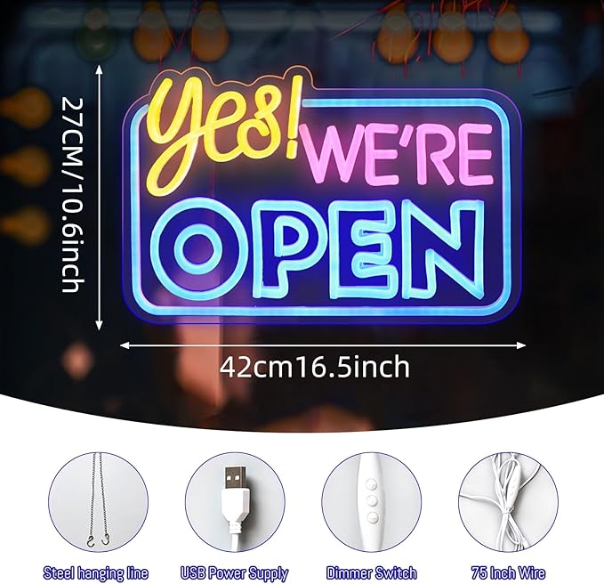 Yes We Are Open Neon Signs