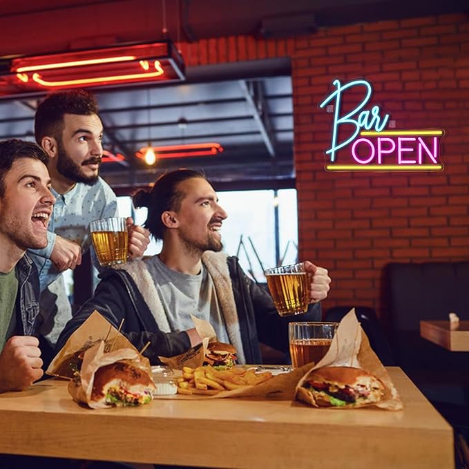 bar open neon lights