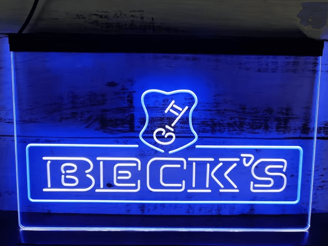 becks beer neon light