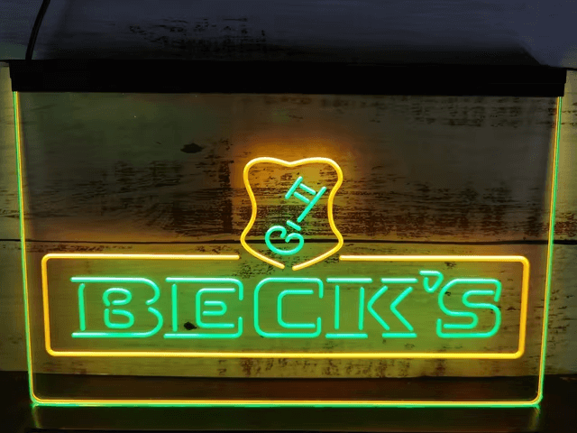 becks beer neon lights