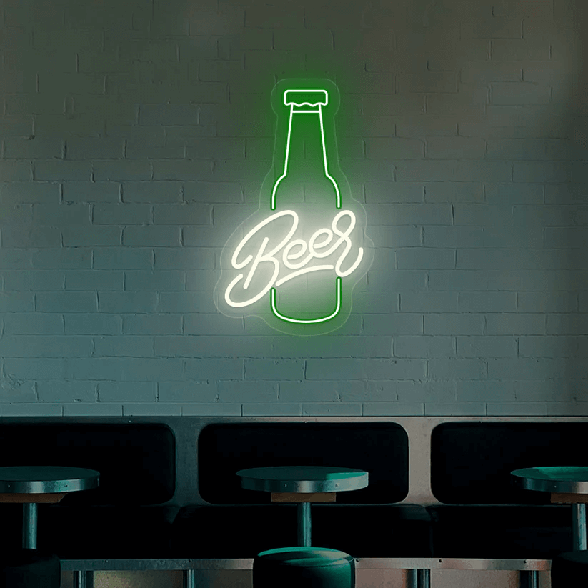 beer bottle neon light