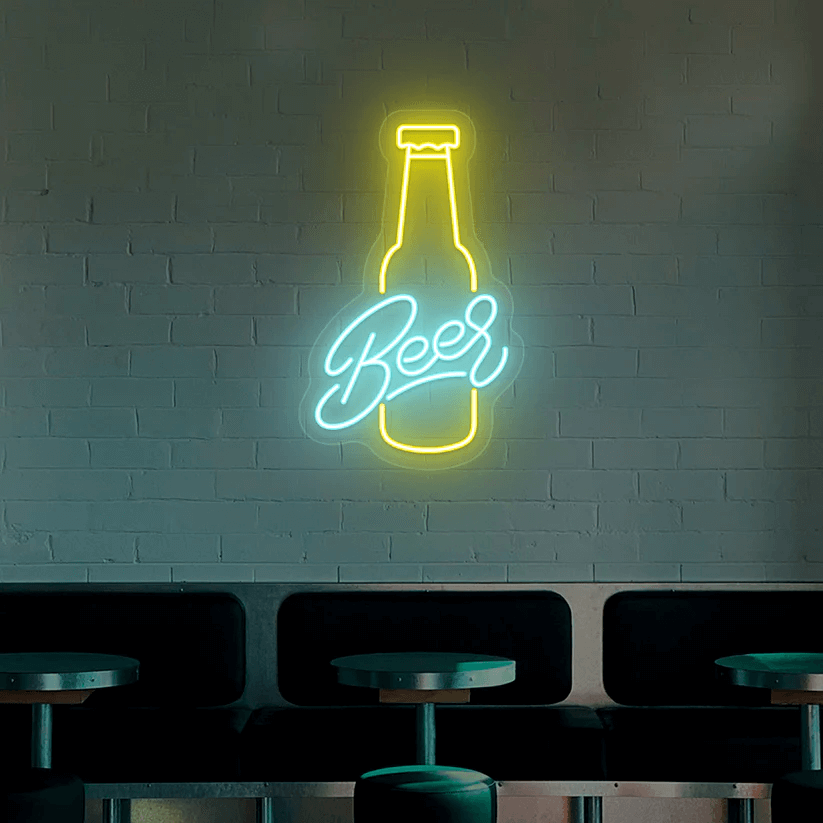 beer bottle neon lights