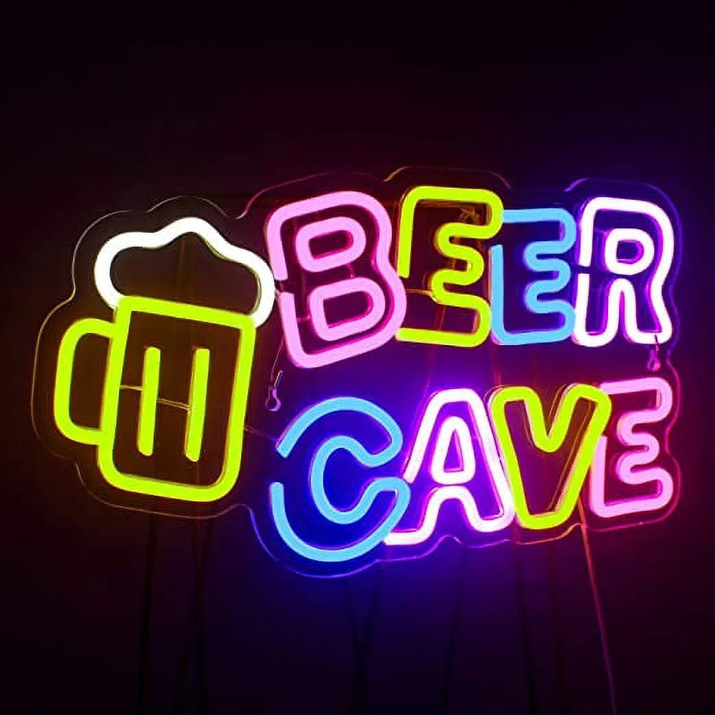 beer cave neon sign