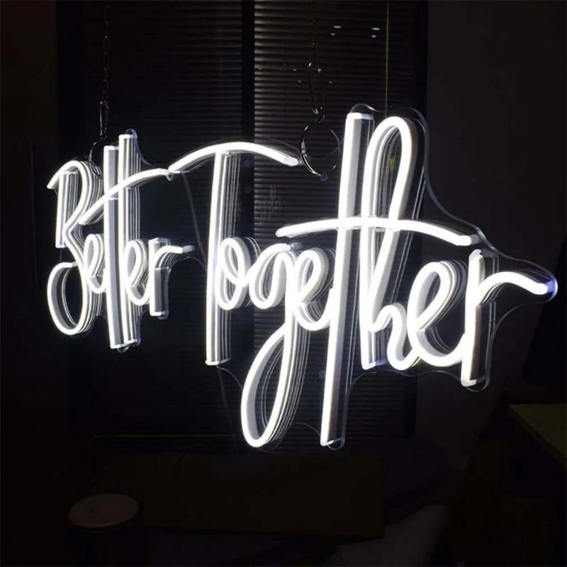 better together neon sign wedding