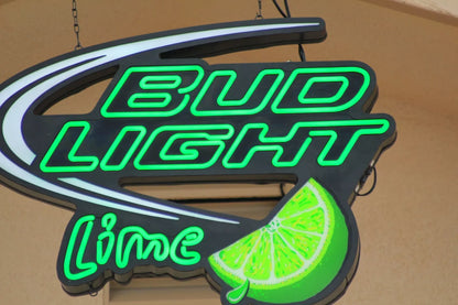 bud light lime neon beer sign