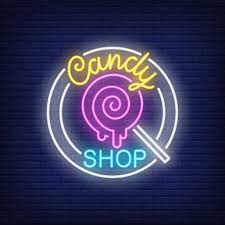 candy shop neon sign