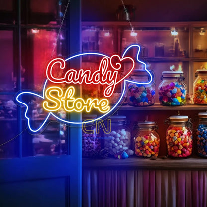 candy shop neon sign