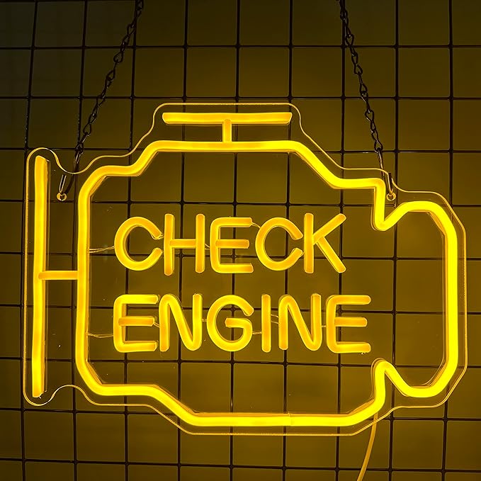 check engine light neon sign