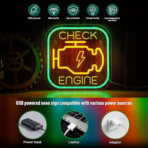 check engine neon sign