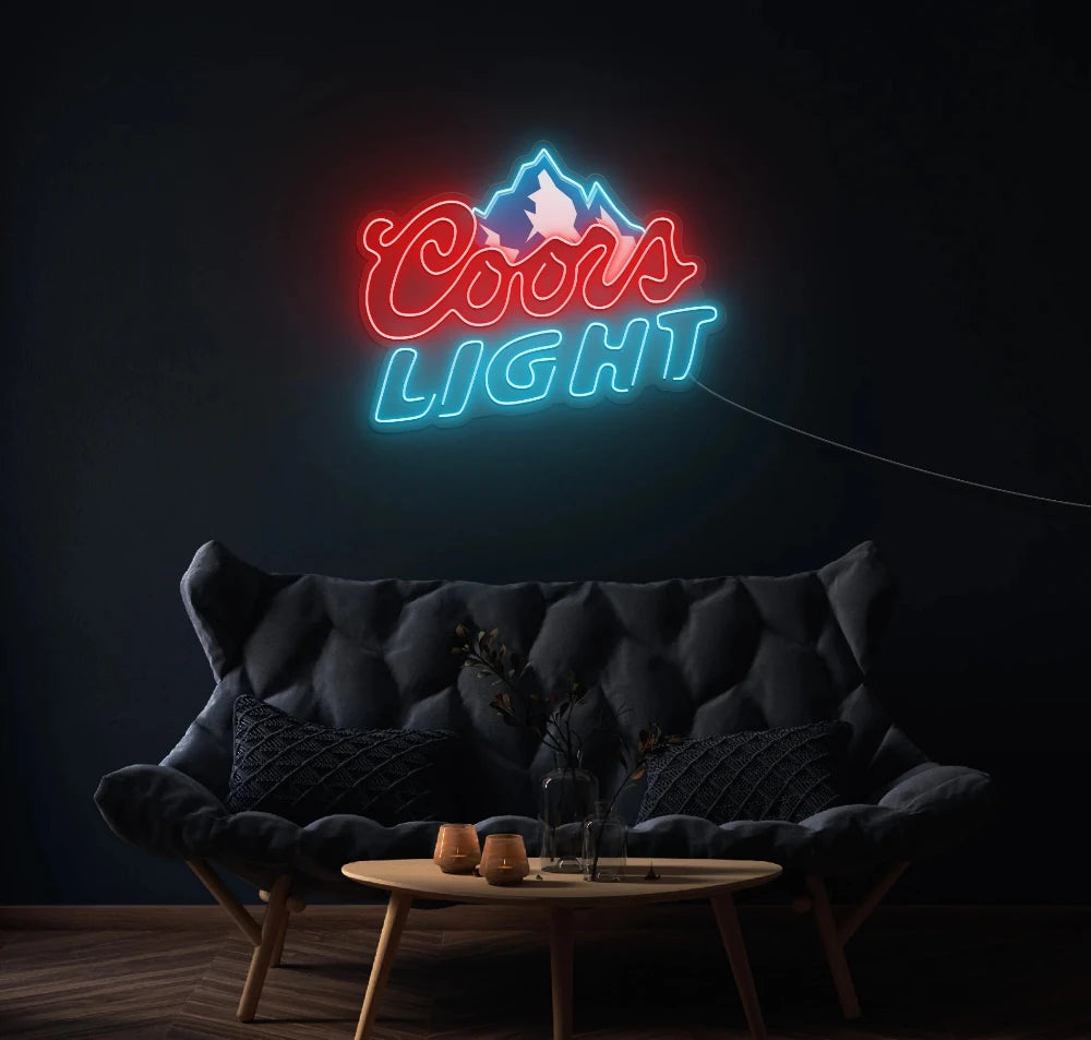 coors light mountain led neon sign