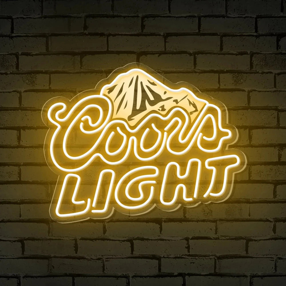 coors light mountain led neon signs