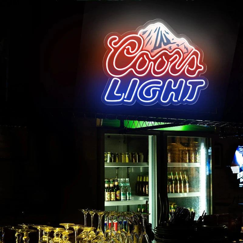 coors light mountain led sign