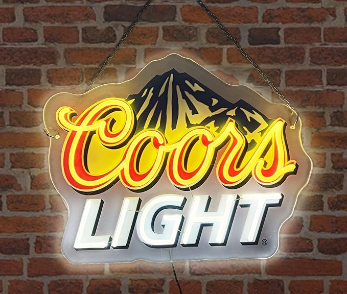 coors light mountain neon sign