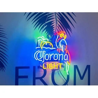 corona light neon beer signs