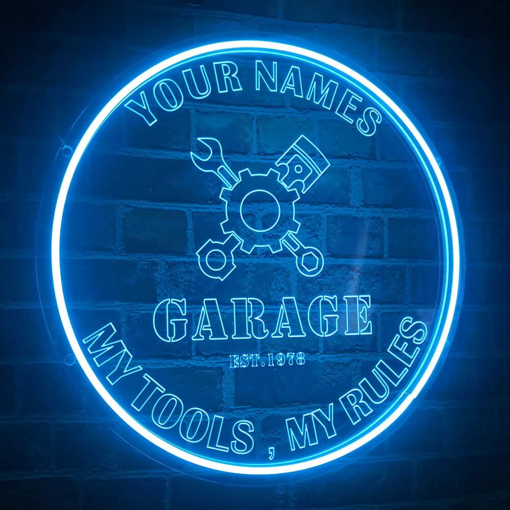 custom led neon garage sign