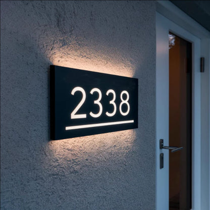 illuminated door number sign