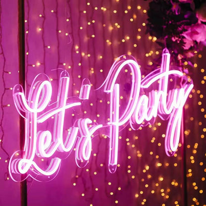 lets party neon sign